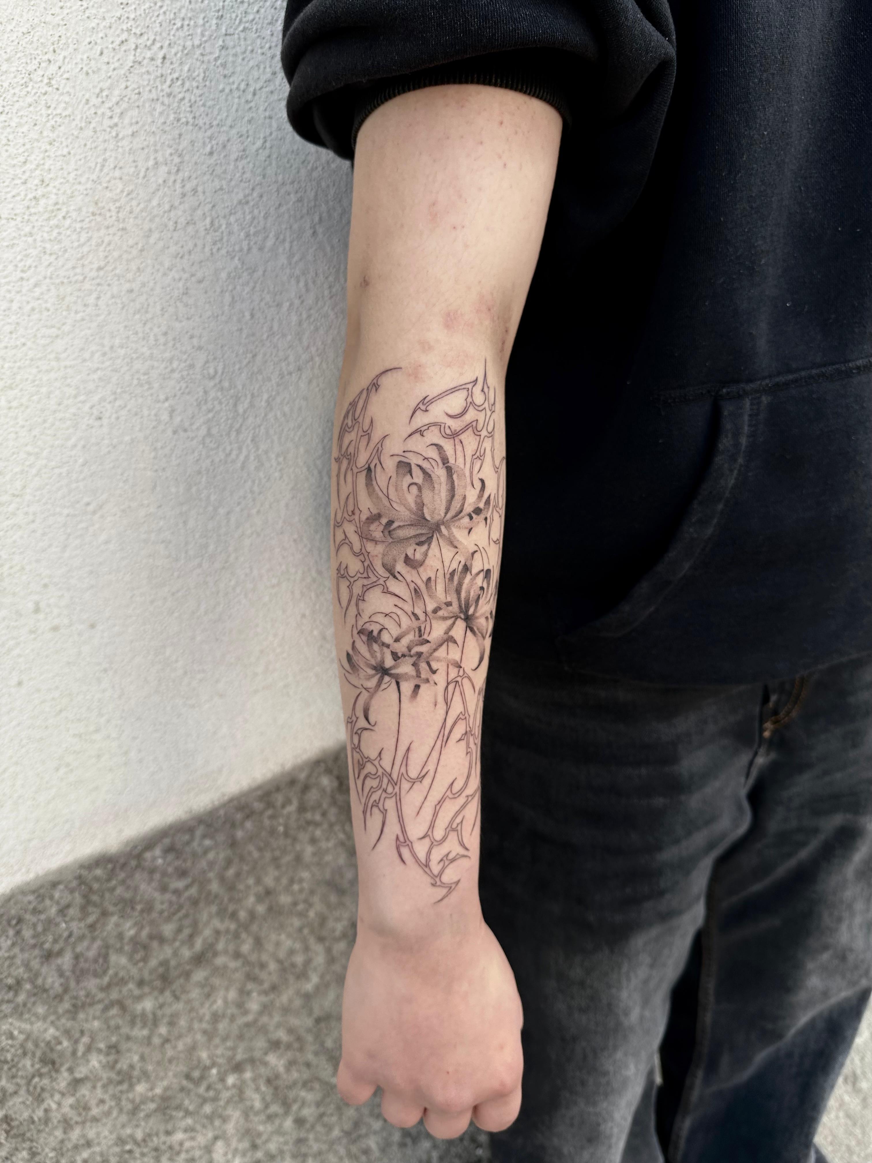 Gatto con fiori fineline